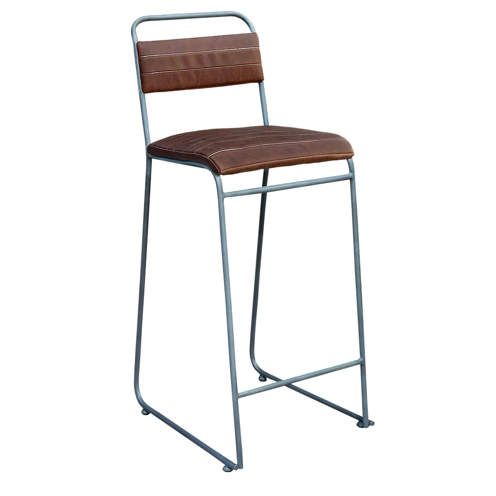 ORLY - Bar chair H105 - Vintage silver and Brown cover