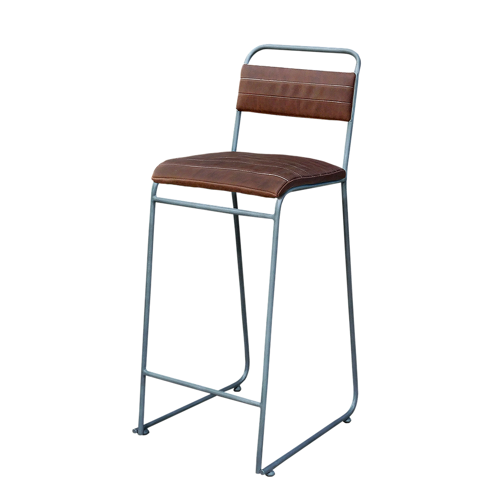 ORLY - Bar chair H105 - Vintage silver and Brown cover