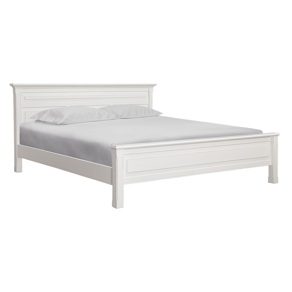 LENS - King size bed (Mattress 180x200) - Brocante white