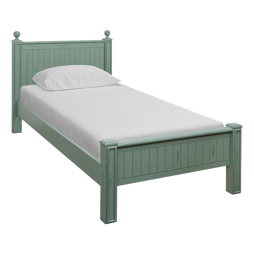 ALES - Single size bed (Mattress 100x200) - Patina mint