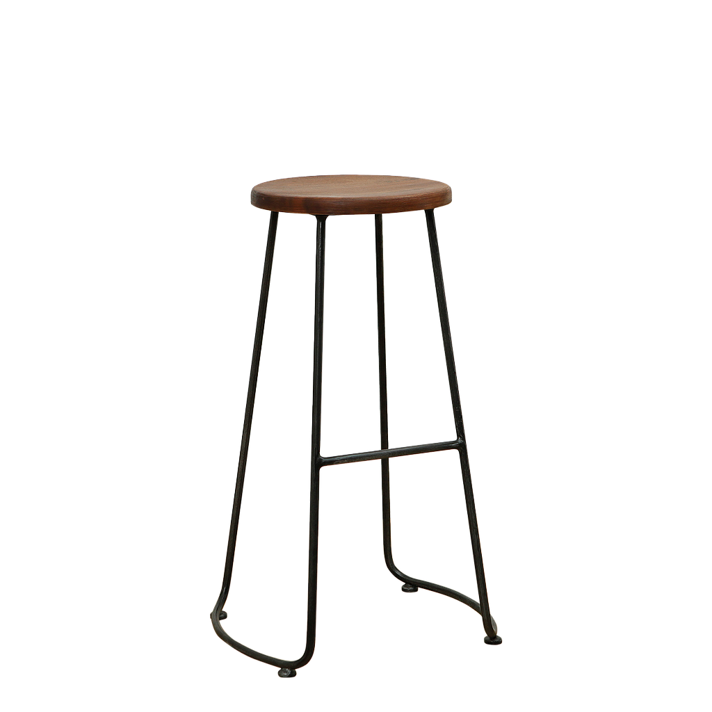 JIN - Bar stool H78 - Vintage anthracite and Washed antic