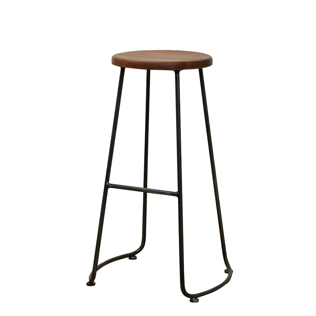 JIN - Bar stool H78 - Vintage anthracite and Washed antic