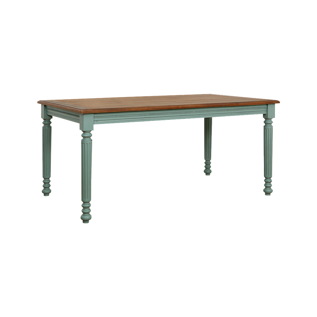 ORLEANS - Dining table L160 x W90 - Patina mint and Washed antic
