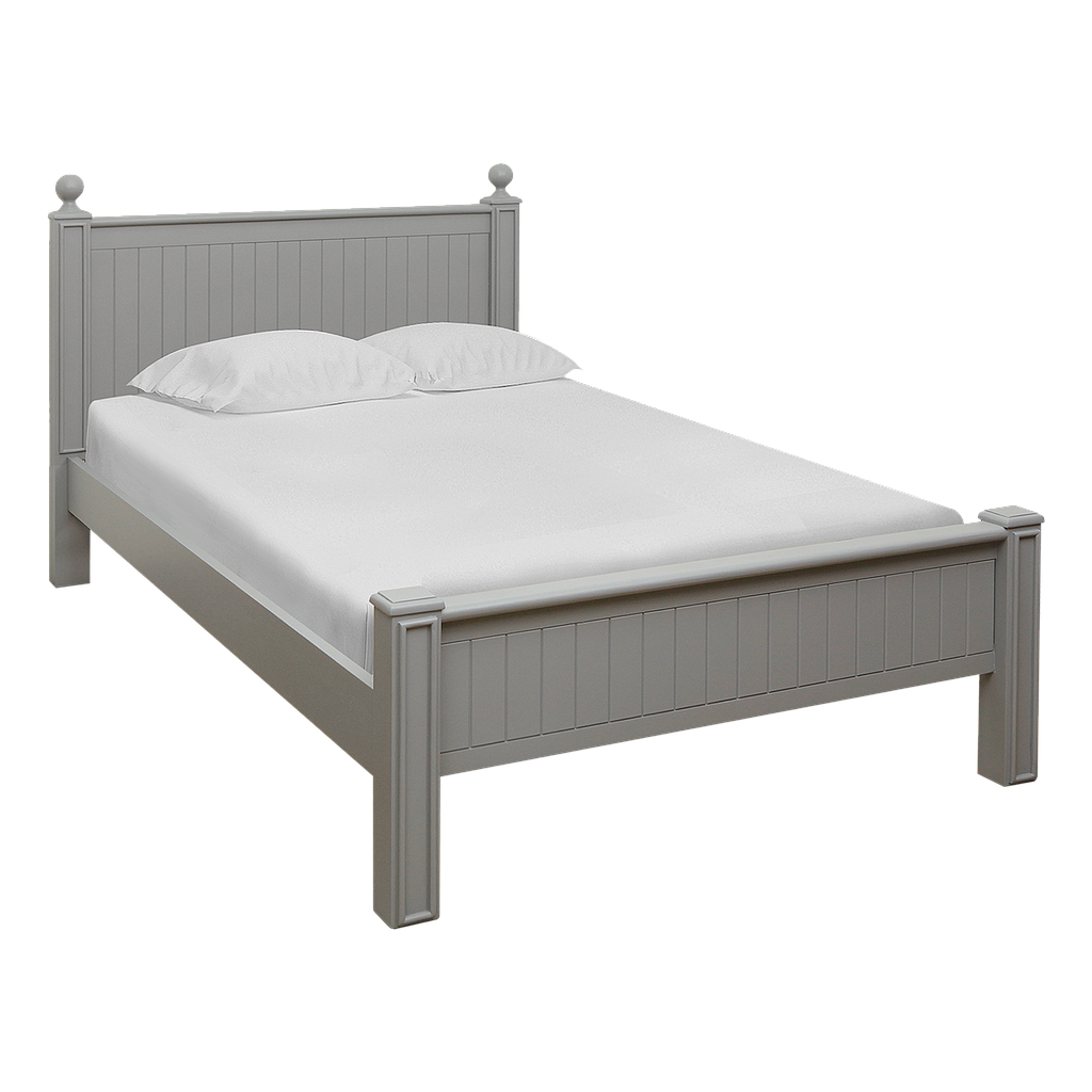 ALES - Twin size bed (Mattress 120x200) - Light grey