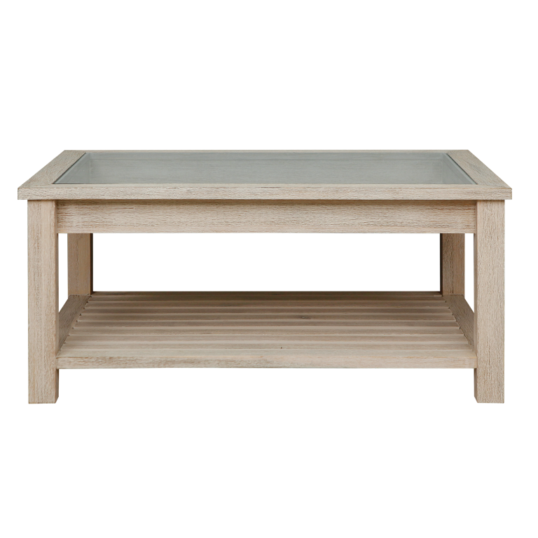 BOLTON - Coffee table - L100 x H45 - Whitened acacia