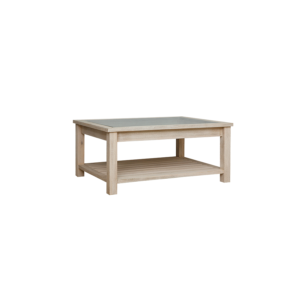 BOLTON - Coffee table - L100 x W75 - Whitened acacia