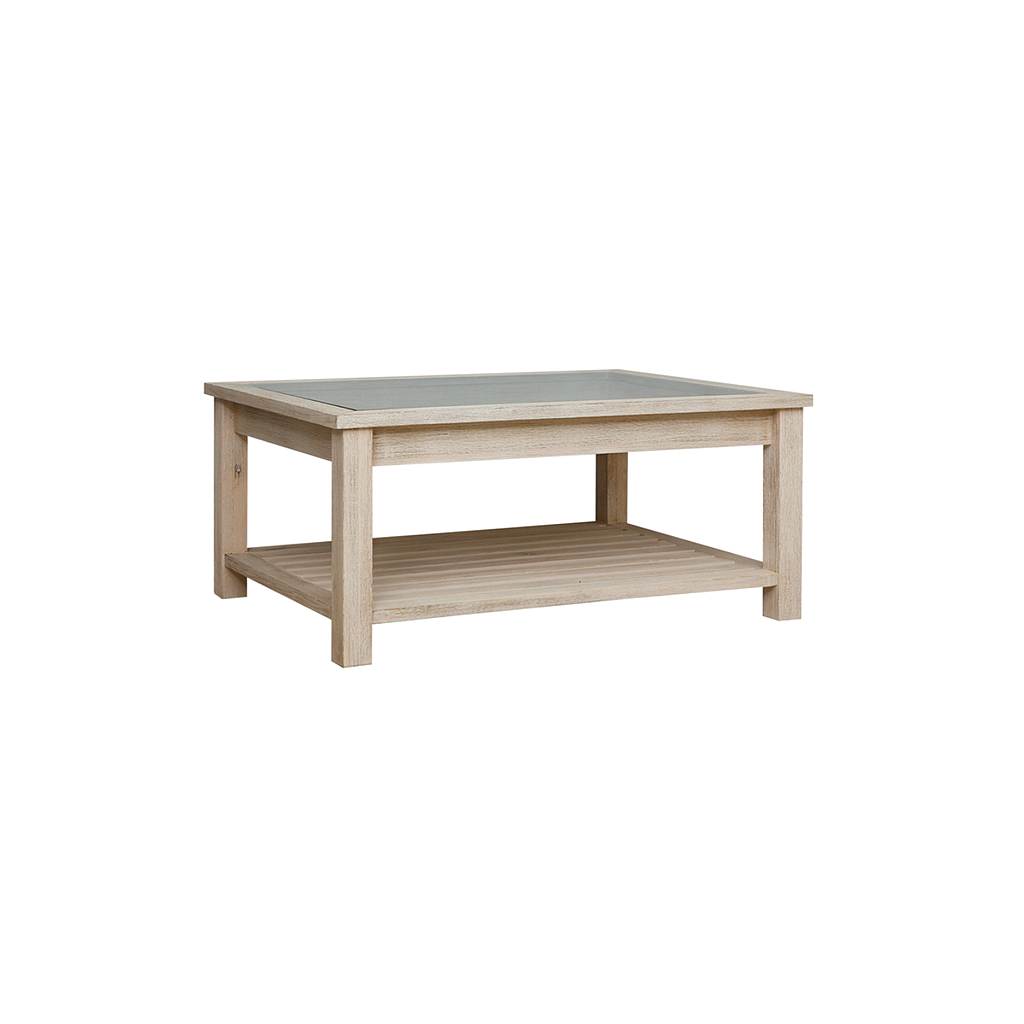BOLTON - Coffee table - L100 x W75 - Whitened acacia