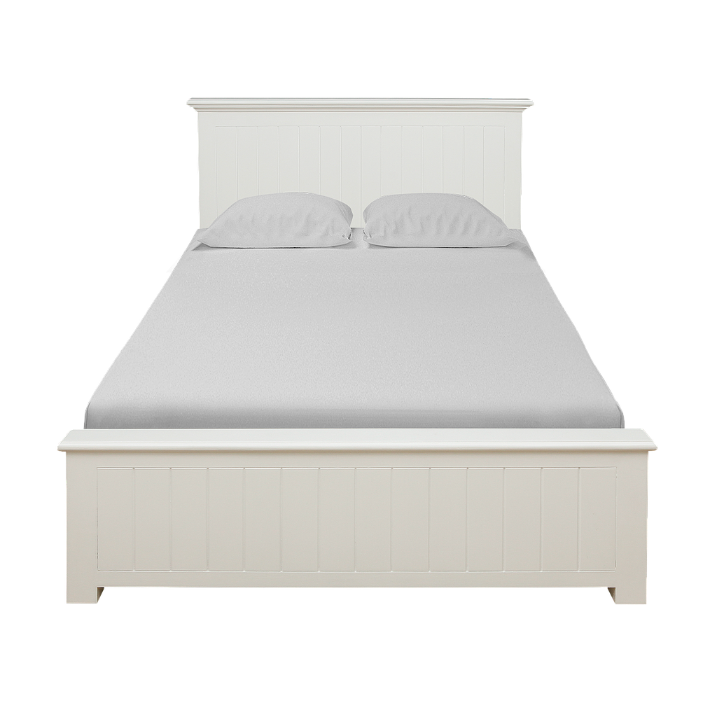 NEIL - Twin size bed 120x200 - Brushed white / 4-drawers