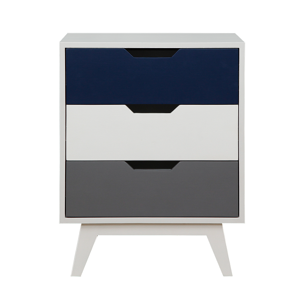OSLO - Bedside table H65 - White and multicolor lacquer