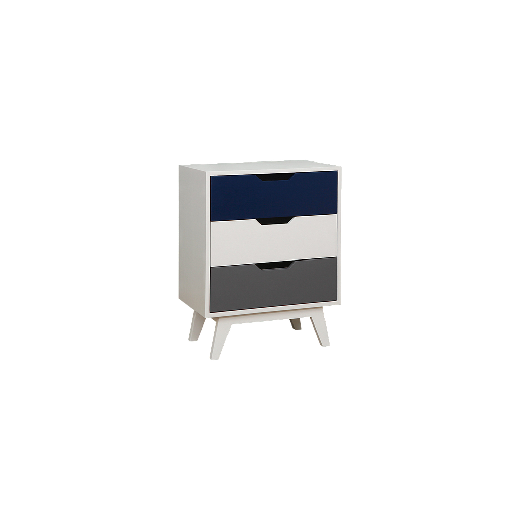 OSLO - Bedside table H65 - White and multicolor lacquer