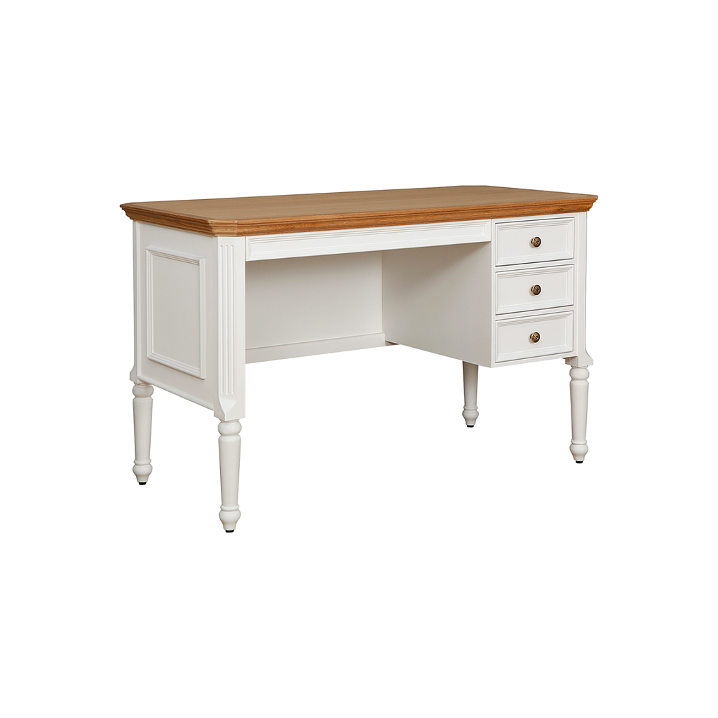 LISANDRO - Desk L120xW60 - Brushed white and Natural oak