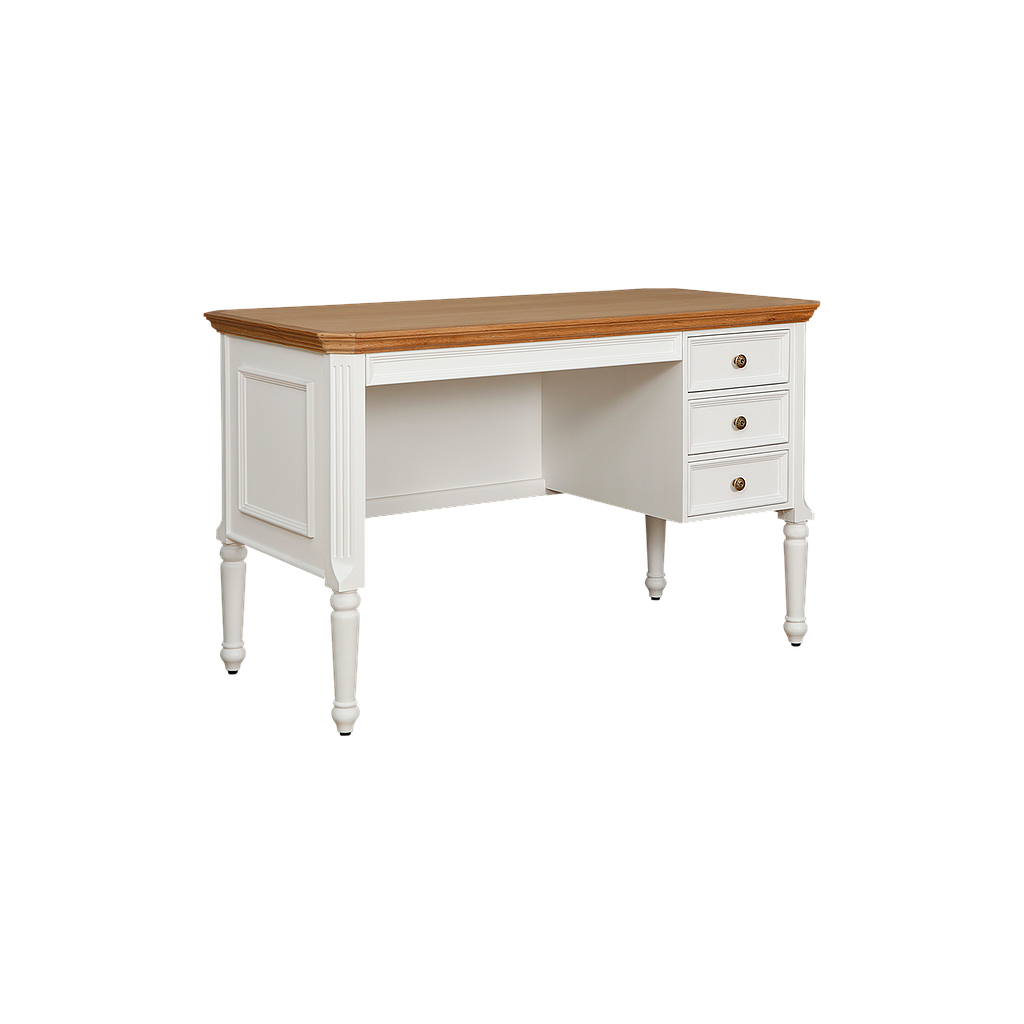 LISANDRO - Desk L120xW60 - Brushed white and Natural oak