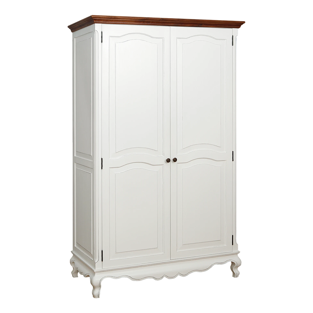 ALEXIA - Wardrobe L125 x H203 - Brocante white and washed antic