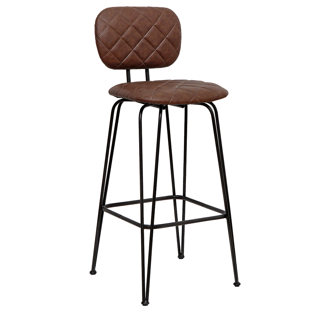 MARVIN - Bar chair H109 - Vintage anthracite and Brown cover