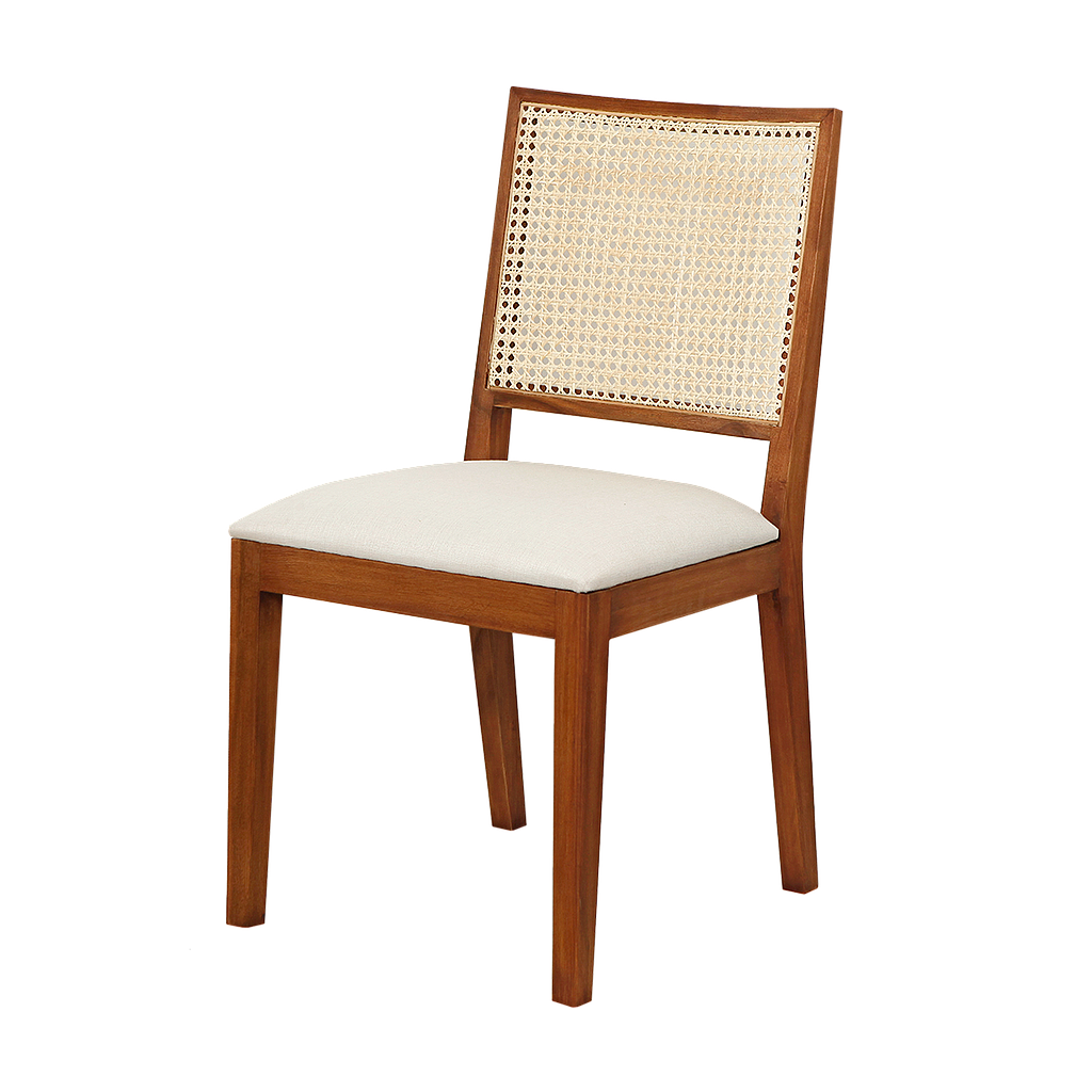 SPRING - Chair - Washed antic, Natural cane and Cream cover