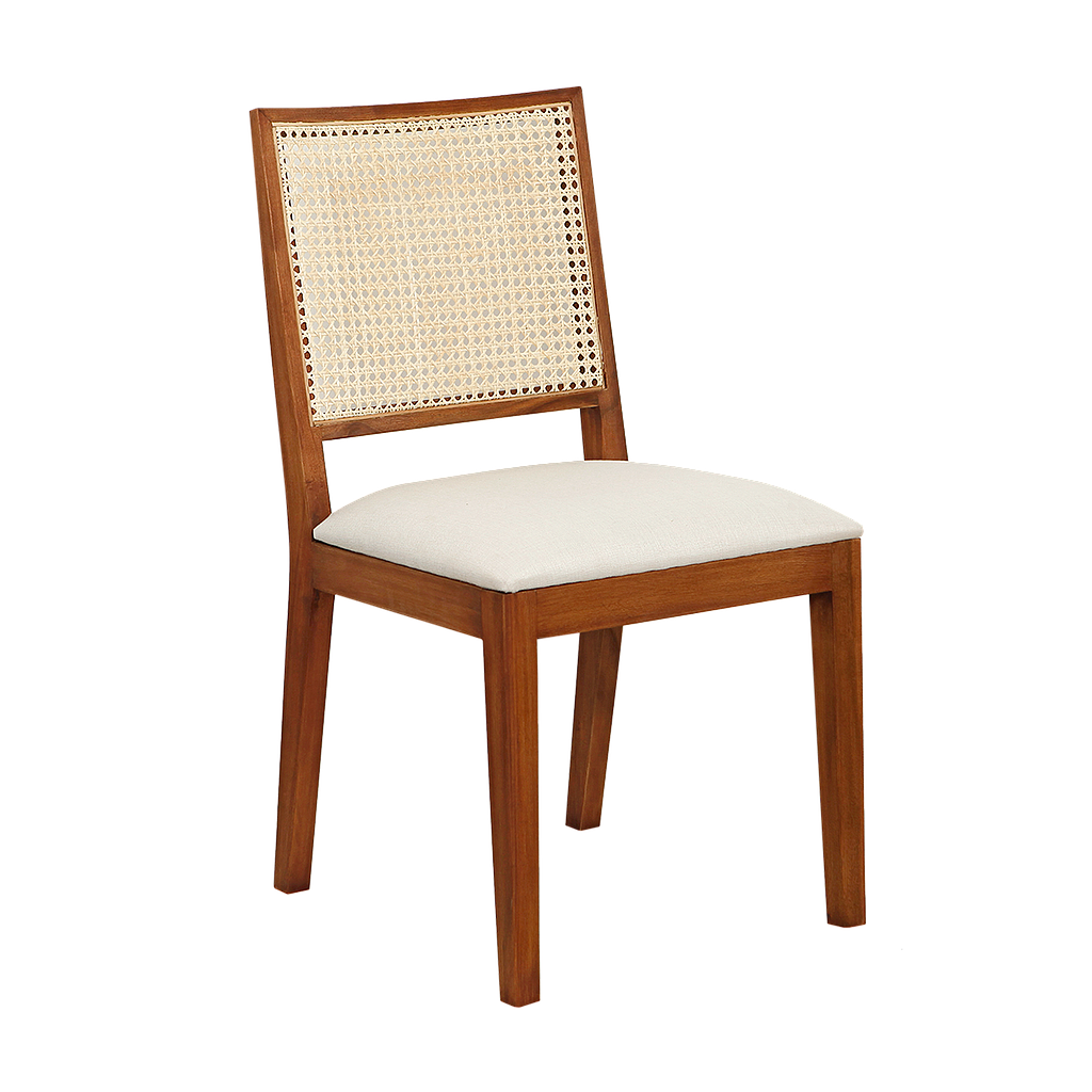 SPRING - Chair - Washed antic, Natural cane and Cream cover
