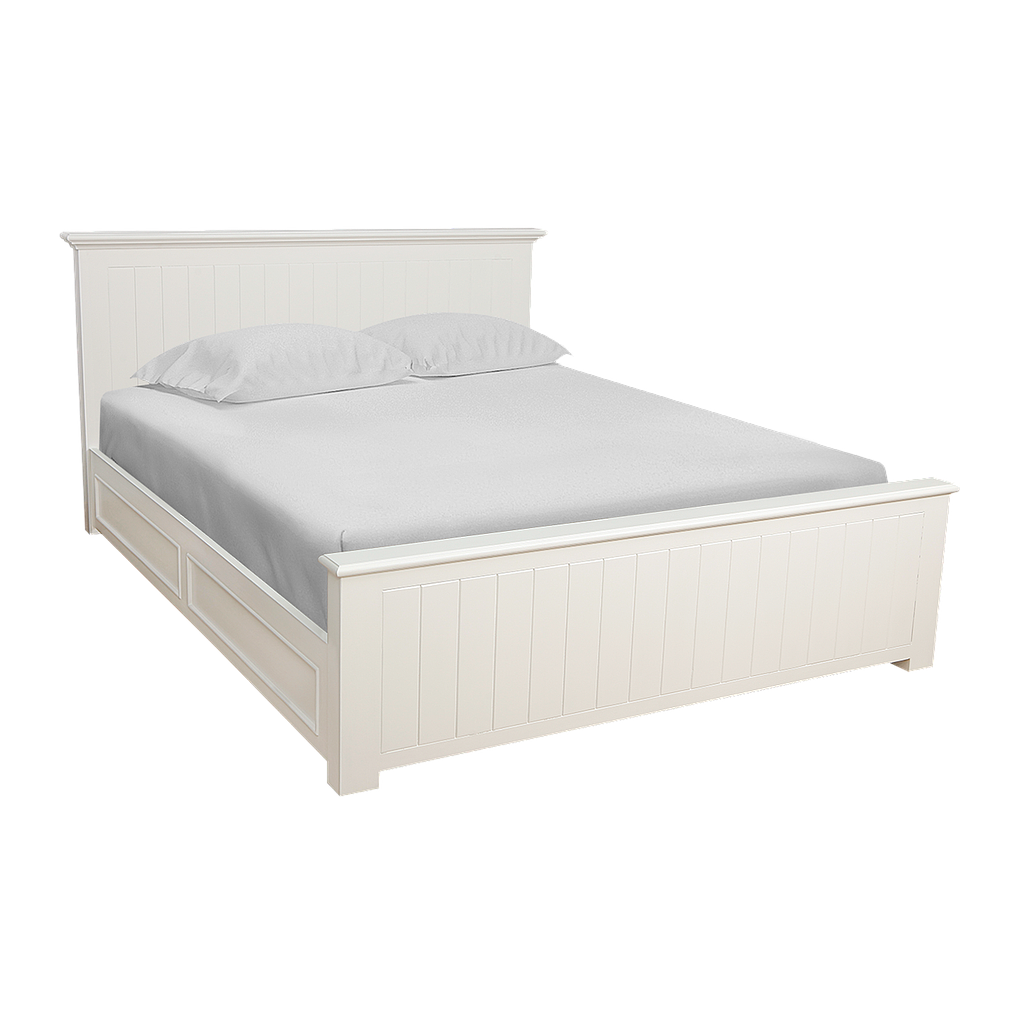NEIL - Queen size bed 160x200 - Brushed white
