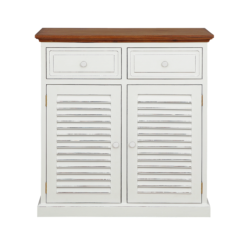 TRACY - Bathroom cabinet L83 x H86 - Brocante white and Washed antic