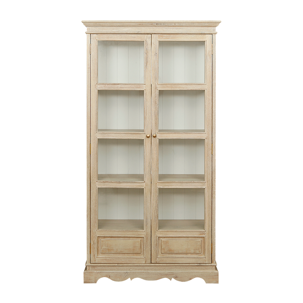 LILY - Display case L98 x H190 - Whitened acacia and White