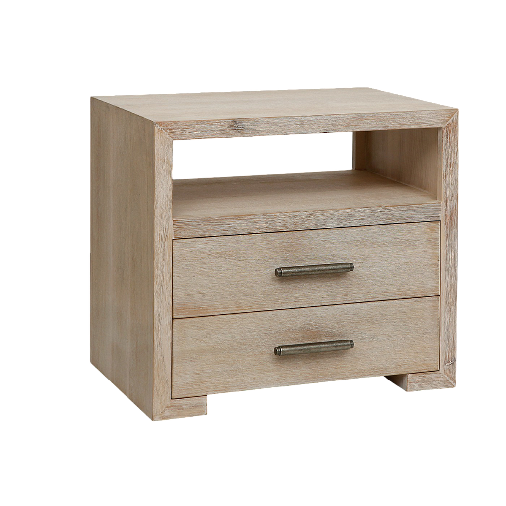 LEANDRE - Bedside table H55 - Whitened acacia