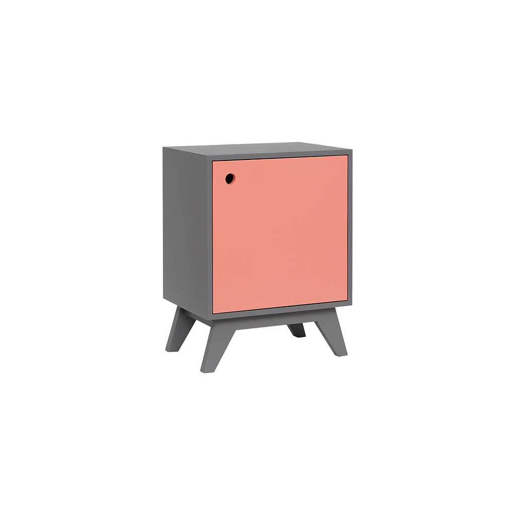 OLENA - Bedside table H60 - Pearl grey and shell pink