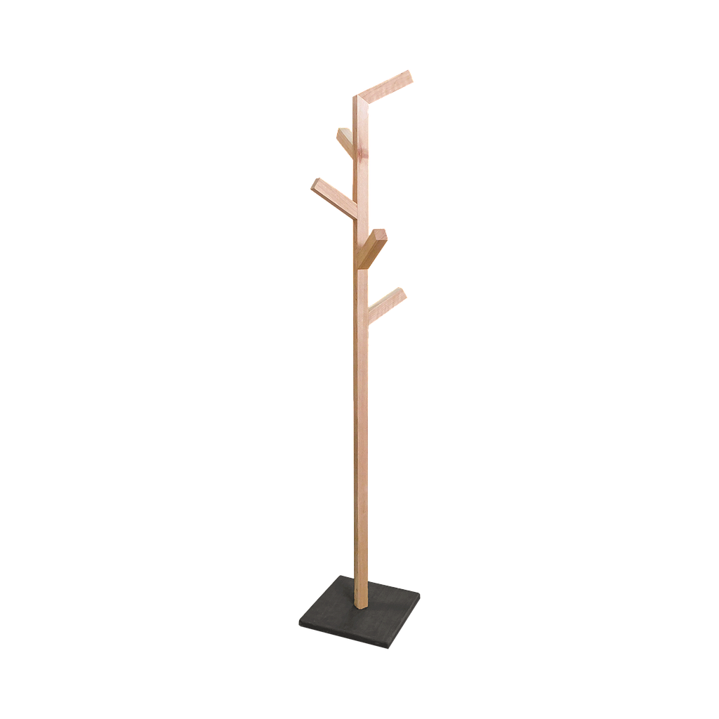 ORIGANI - Coat stand H170 - Natural beech and Matt black