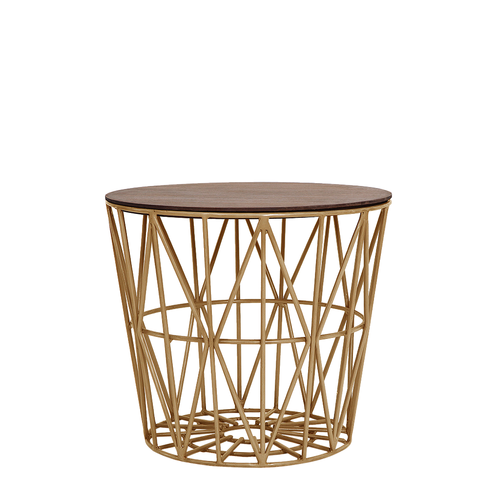 TAIS - Side table - Diam.40 x H36 - Gold and Washed antic