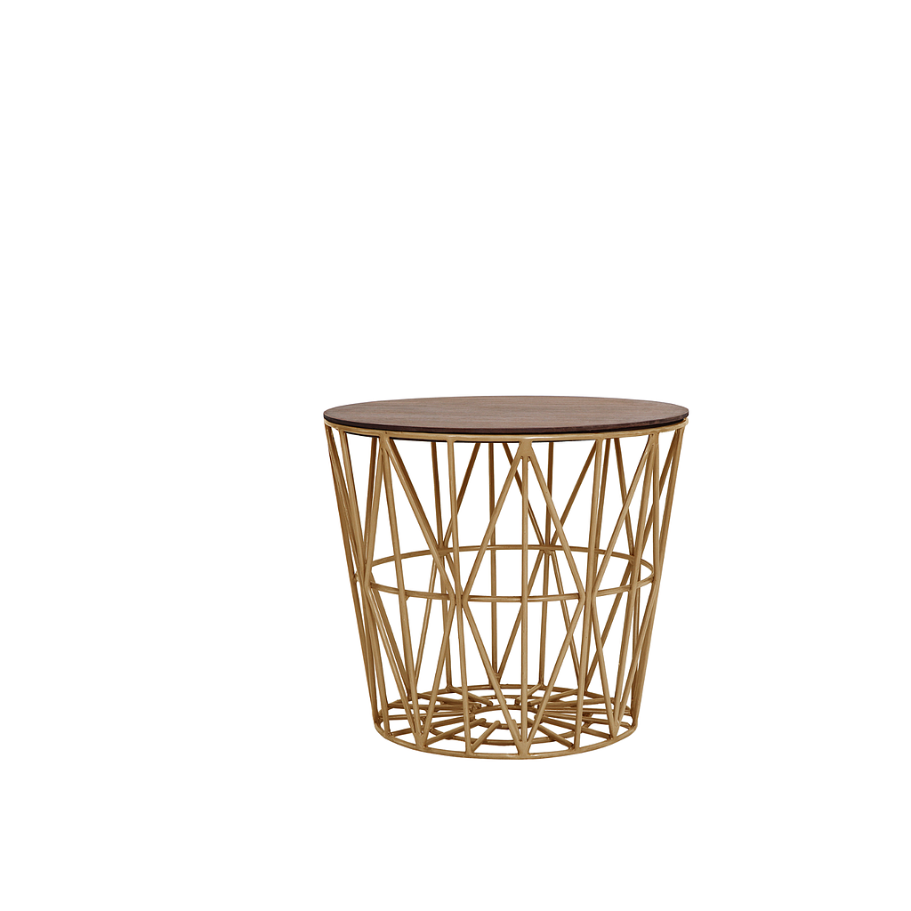 TAIS - Side table - Diam.40 x H36 - Gold and Washed antic