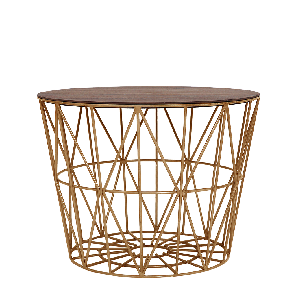 TAIS - Side table Diam.60 x H46 - Gold and Washed antic