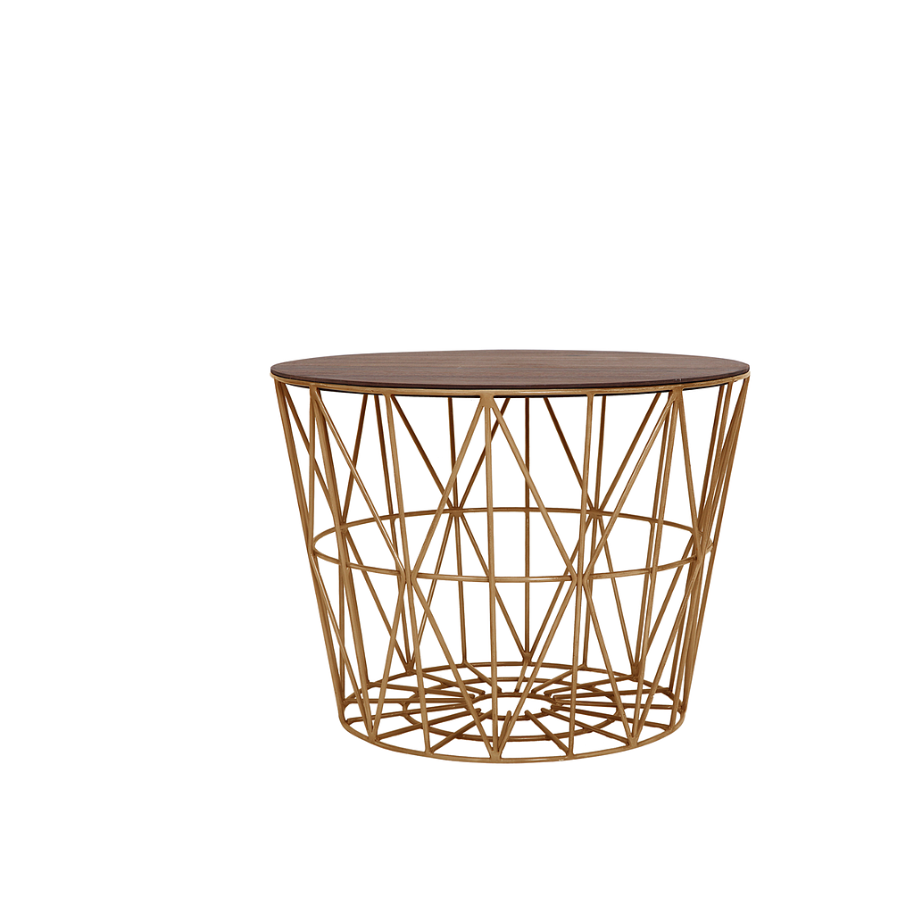 TAIS - Side table Diam.60 x H46 - Gold and Washed antic