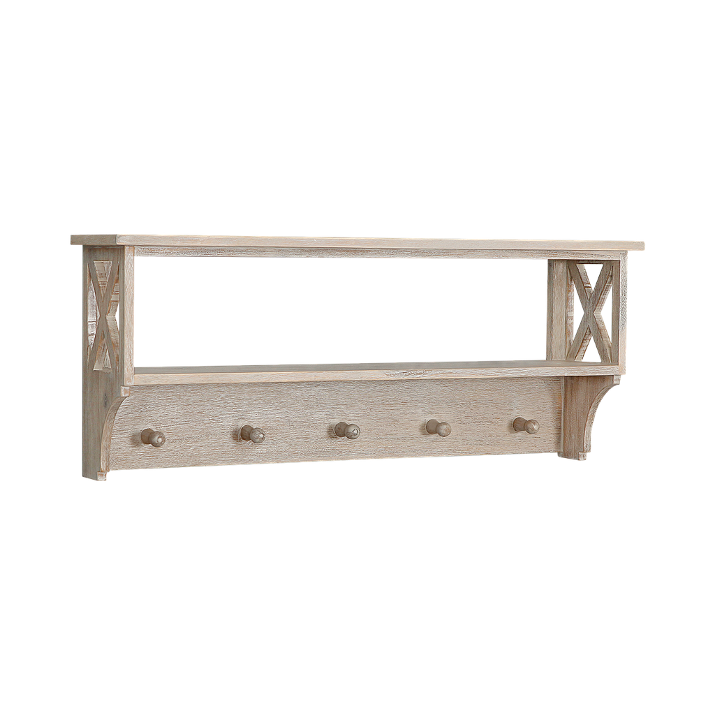 PAULA - Coat rack L90 - Whitened acacia