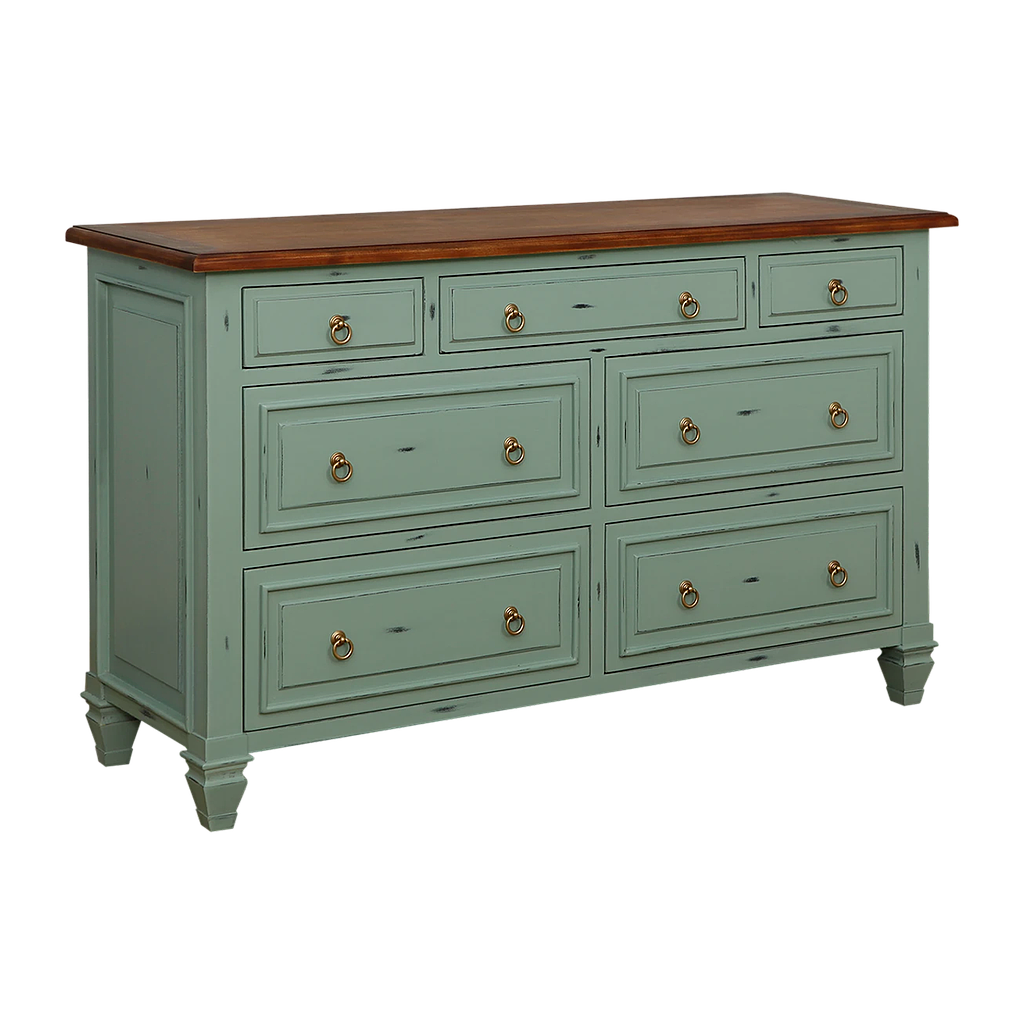 EDYN - Chest of drawers L140 x H85 - Patina mint and Washed antic