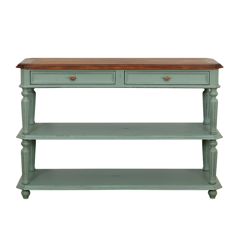 ANNE - Console table L120 - Patina mint and Washed antic