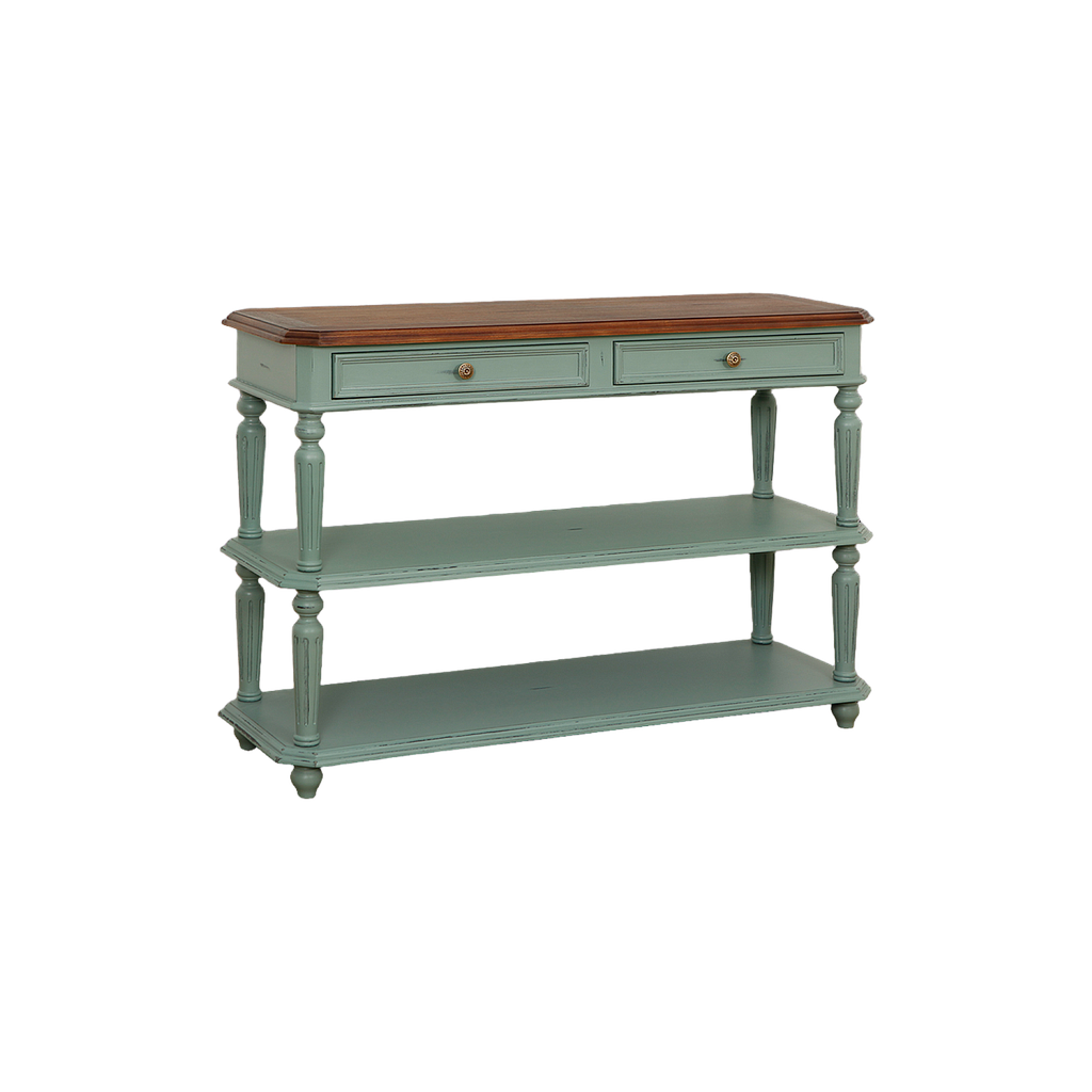 ANNE - Console table L120 - Patina mint and Washed antic