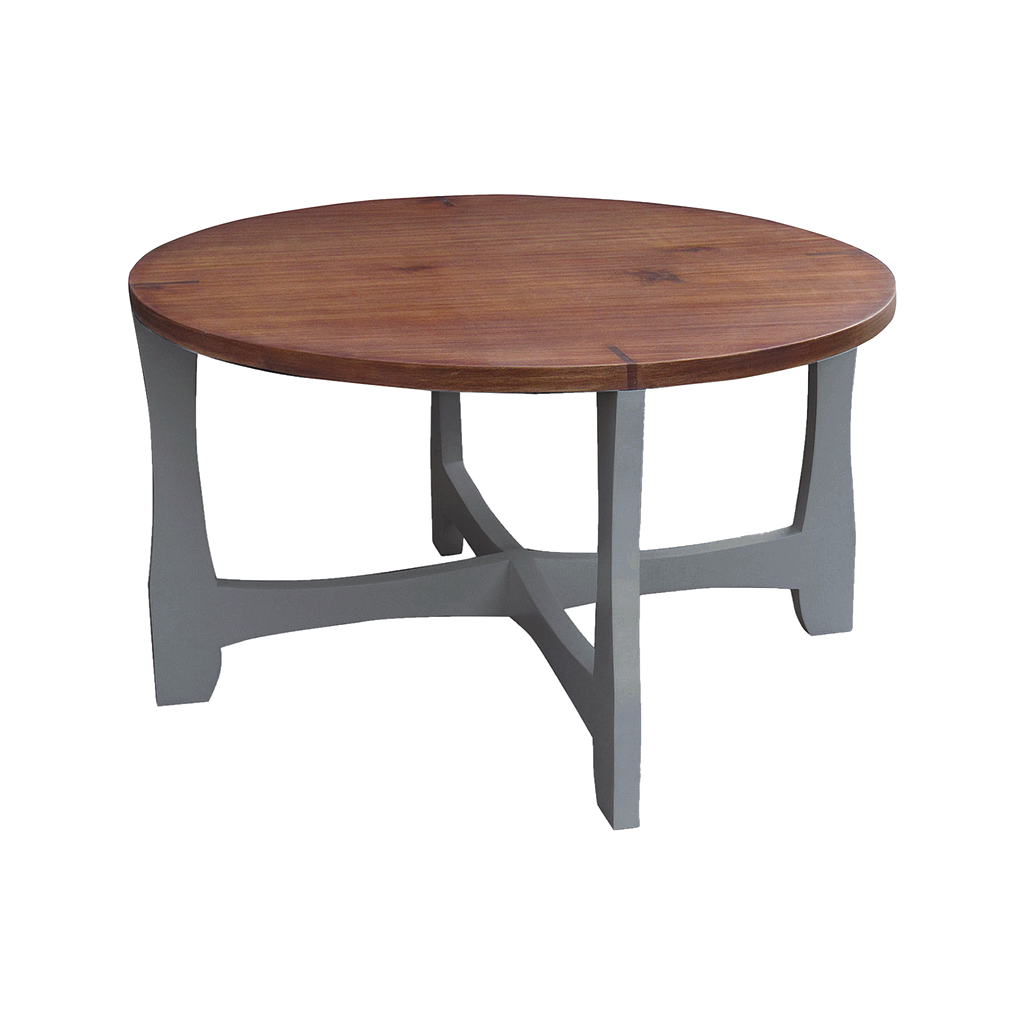 ALAN - Children's Table Diam.90 x H50 - Pearl grey and Washed antic