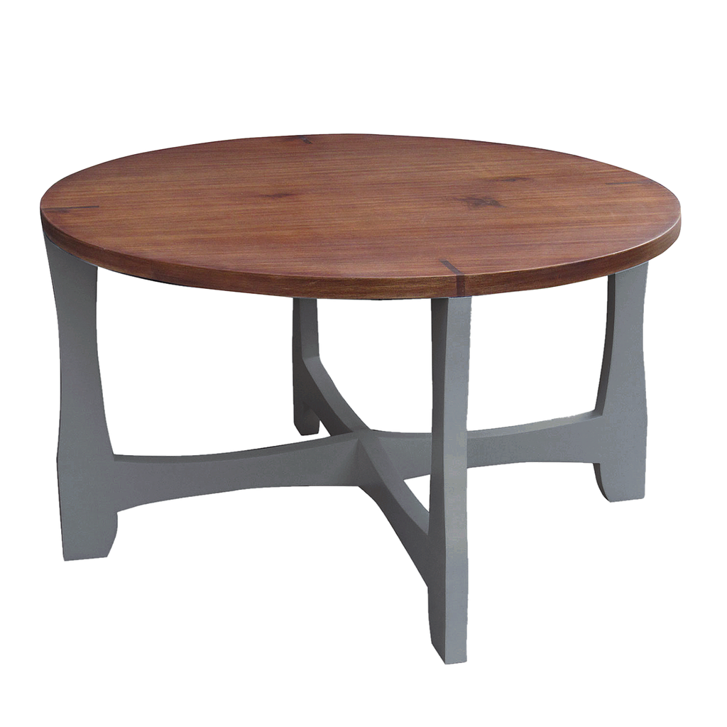 ALAN - Children's Table Diam.90 x H50 - Pearl grey and Washed antic