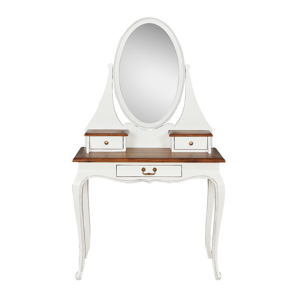 ALEXIA - Dressing table L90 x W50 - Brocante white and Washed antic