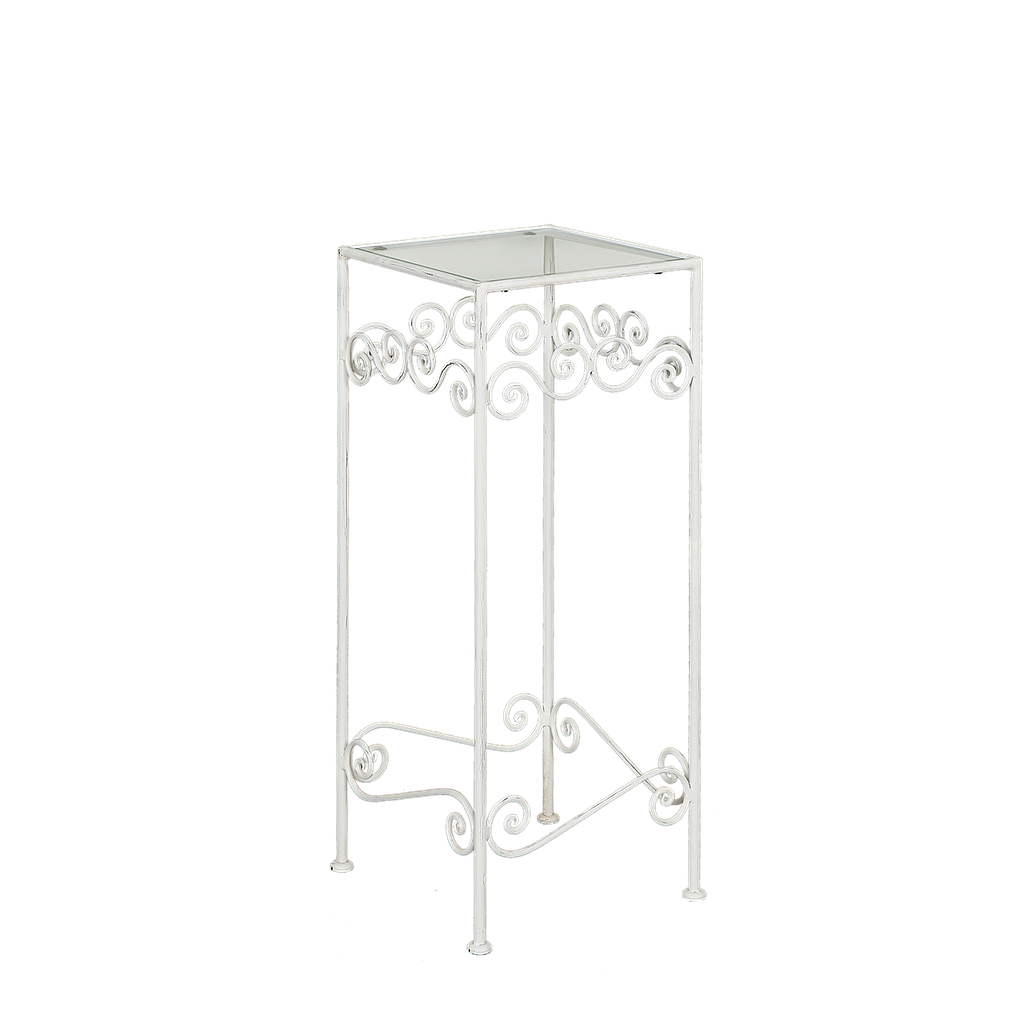 KATRIN - Pedestal end table L28 x H70 - Patina white