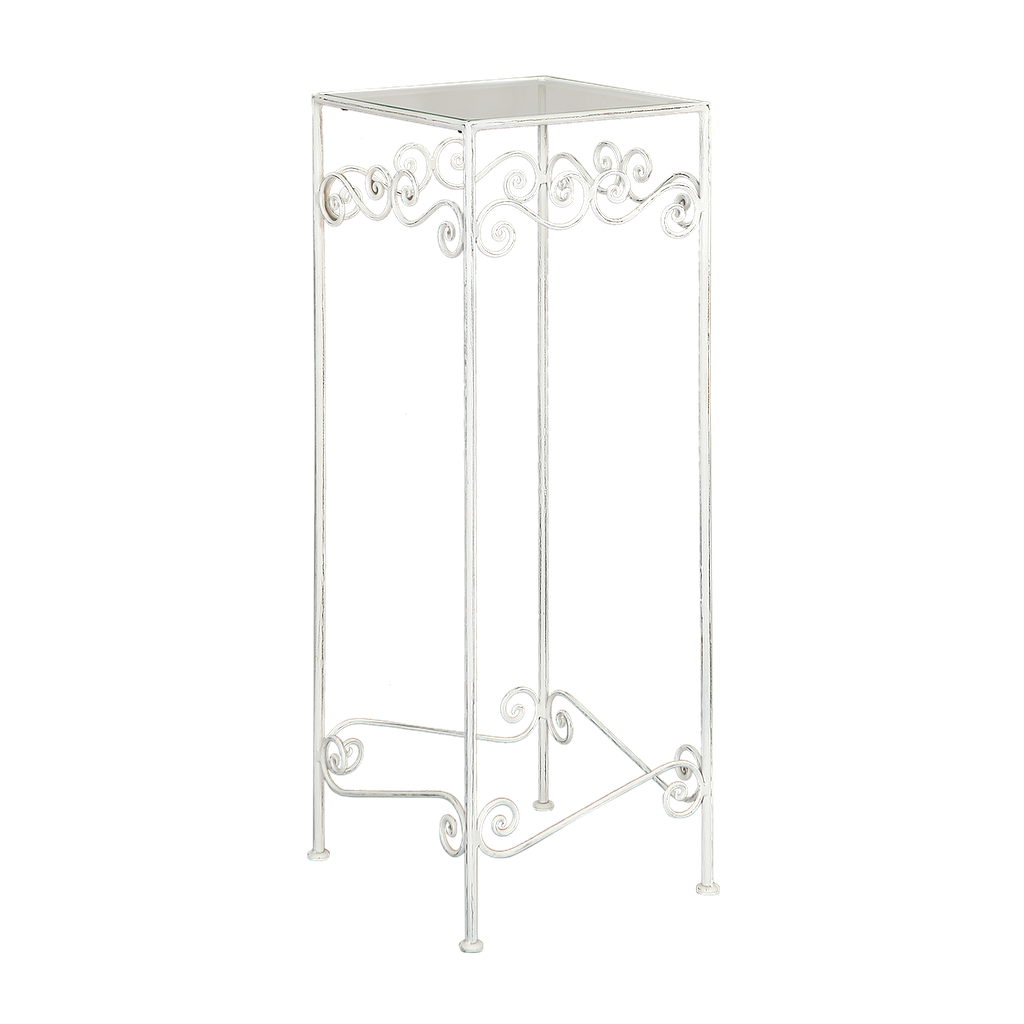 KATRIN - Pedestal end table L32 x H90 - Patina white