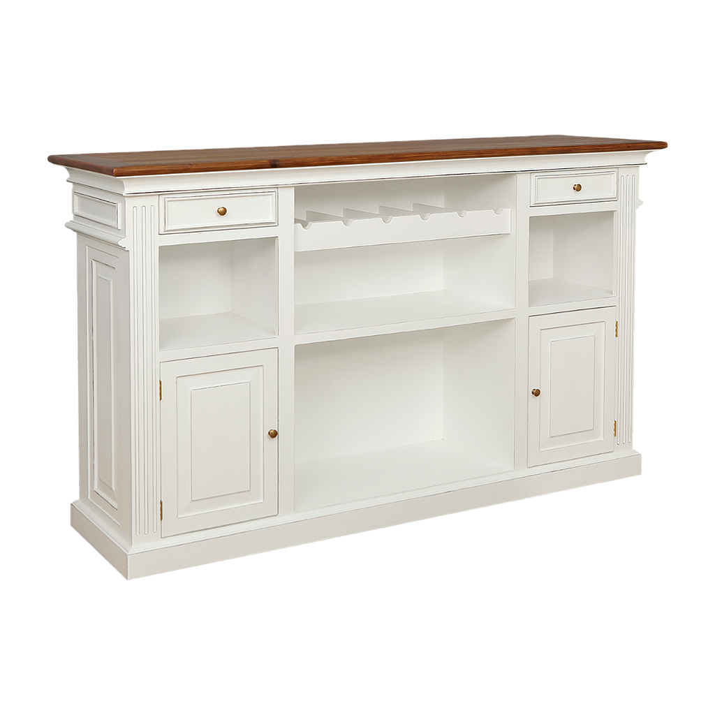 MARTY - Bar unit L183 x H110 - Brocante white and Washed antic