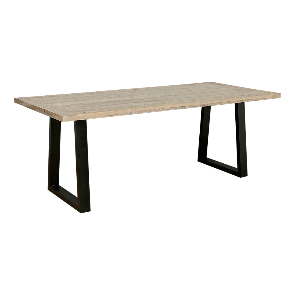 JADE - Dining table L200 x W90 - Matt black and Whitened acacia