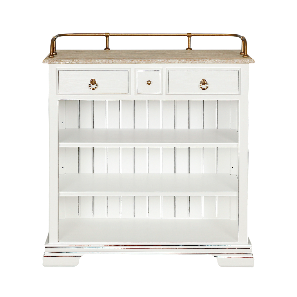 ISOLA - Kitchen unit L84 - Brocante white and Whitened acacia