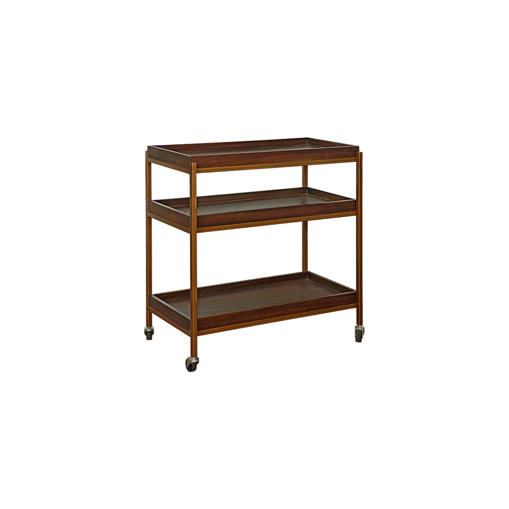 SHARKA - Trolley L80 x H85 - Vintage brass and Mokka