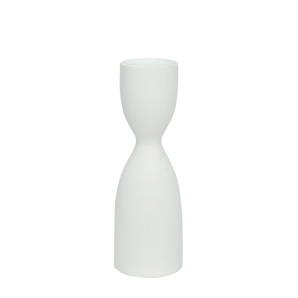 HANNE - Wooden candlestick H35 - White