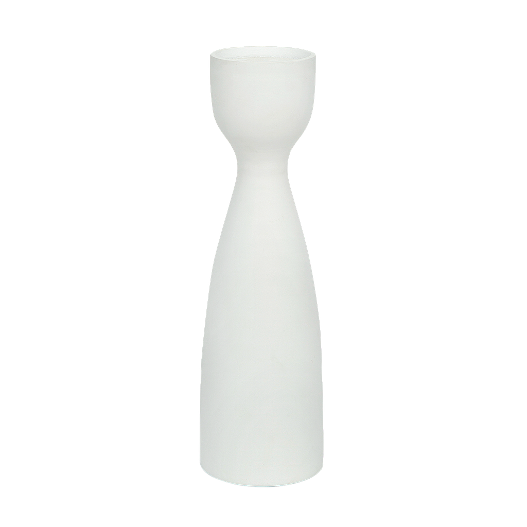 HANNE - Wooden candlestick H40 - White