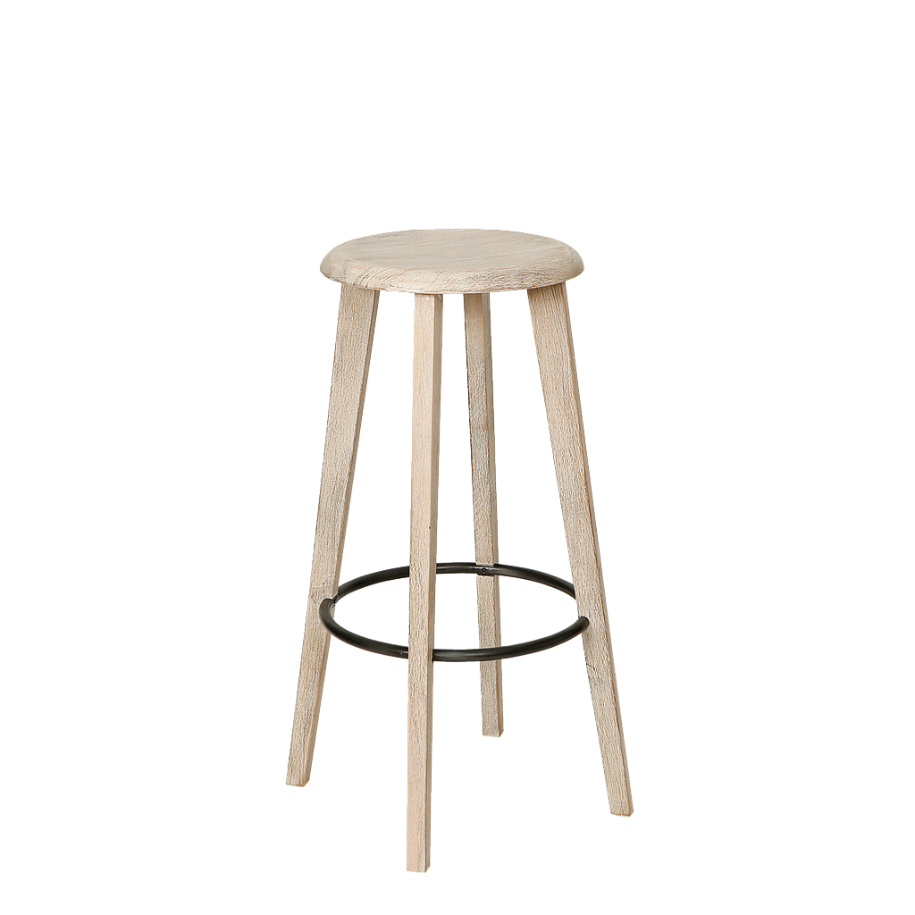 ALEV - Bar stool H75 - Whitened acacia