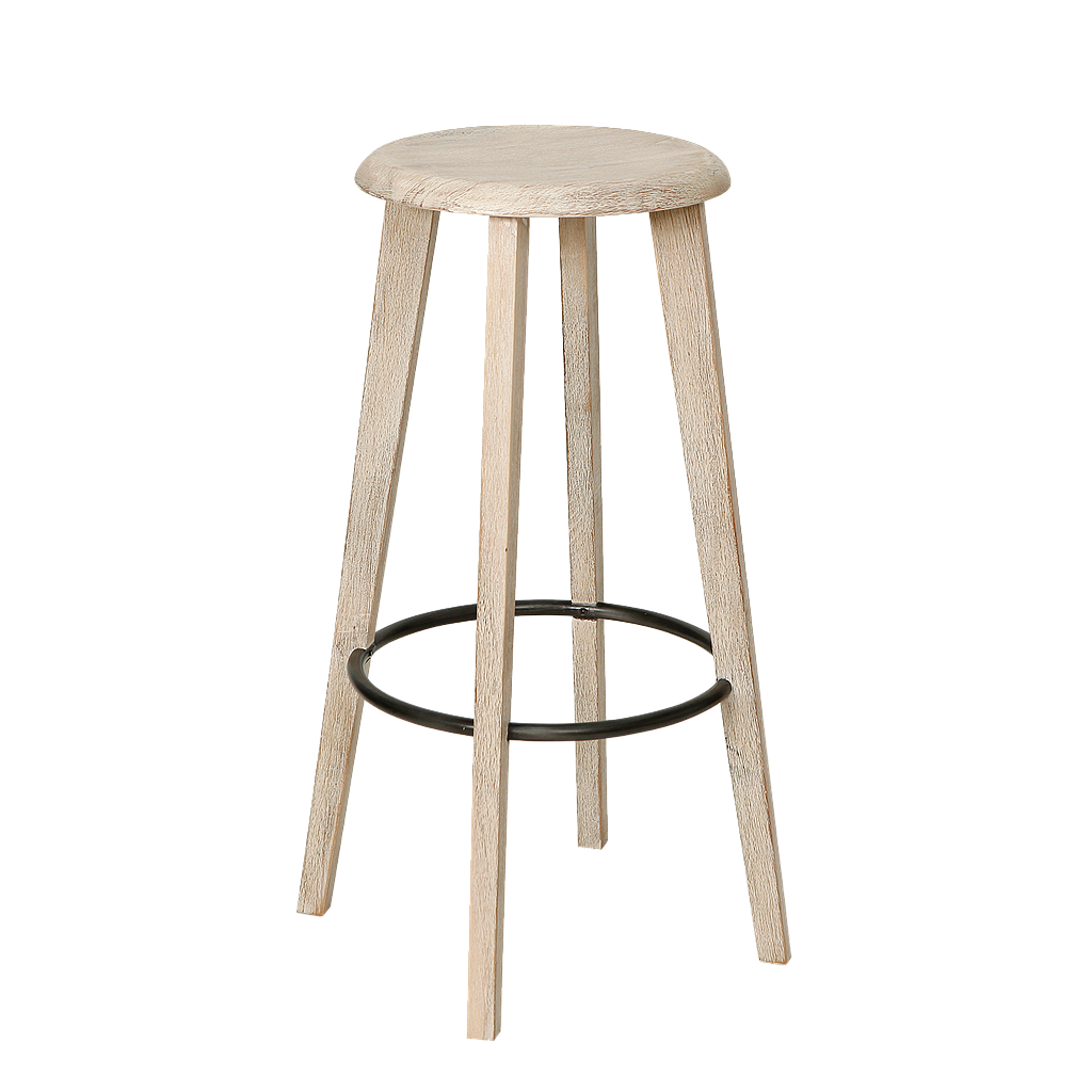 ALEV - Bar stool H75 - Whitened acacia