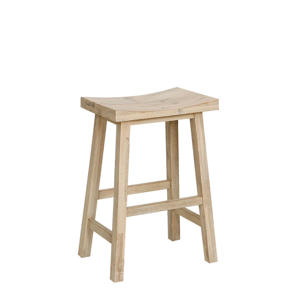 WALDAU - Wooden stool H60 - Whitened acacia
