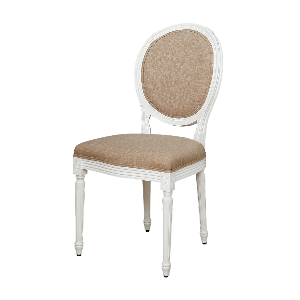 ORLEANS - Chair - Brushed white and Light brown cover