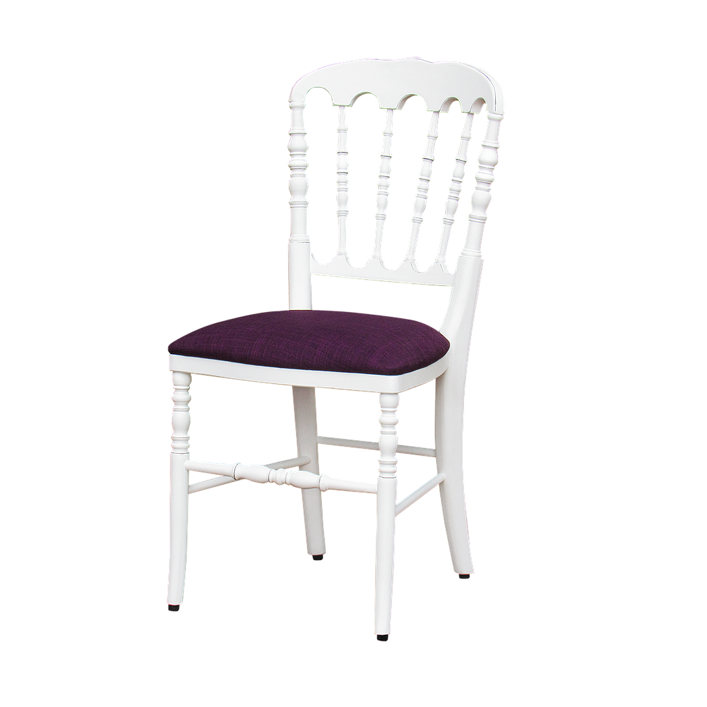 NAPOLEON - Chair - Brocante white and Plum red cover